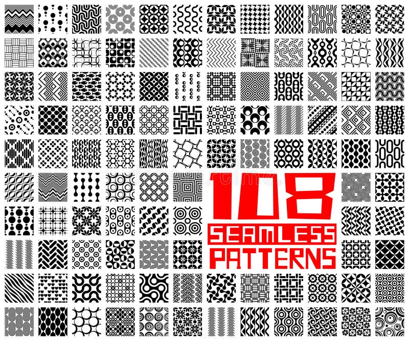 Seamless geometrisk modellSet stock illustrationer Seamless geometrisk modellSet stock illustrationer