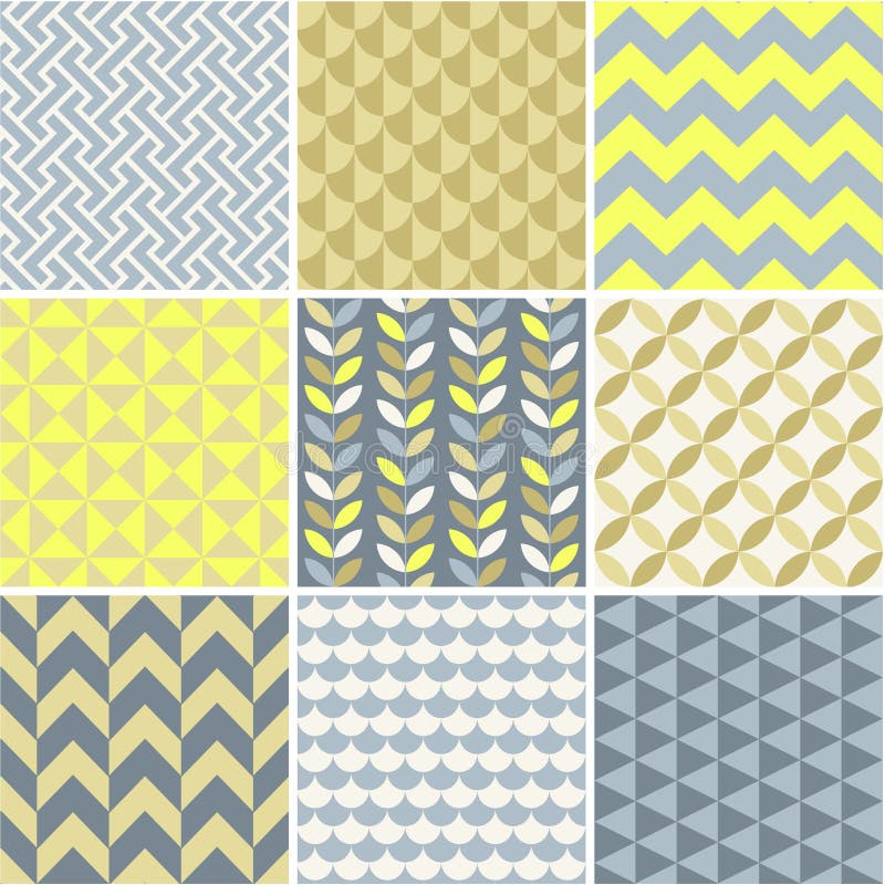 Seamless geometry background collection. Seamless patterns set - simple geometry