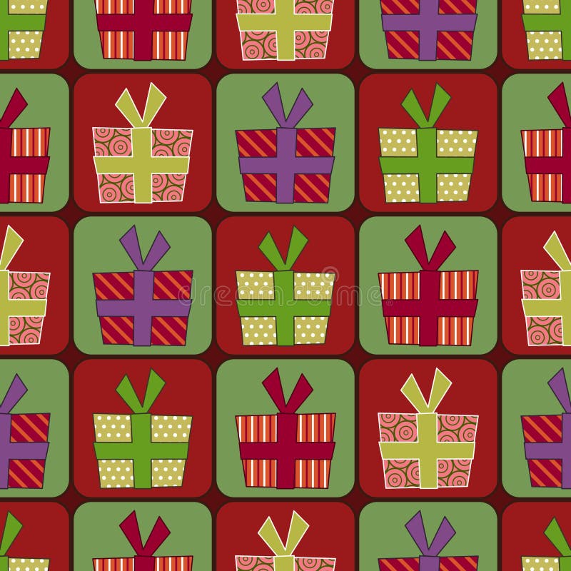 Seamless gift box pattern stock illustration