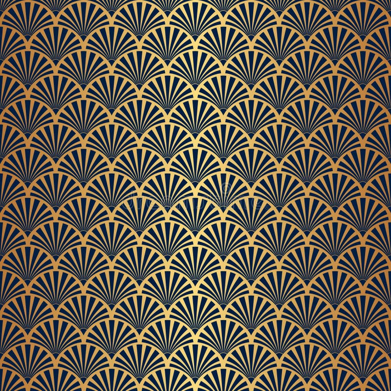 Art Deco Shell Ornament Seamless Vector Pattern Stock Vector ...