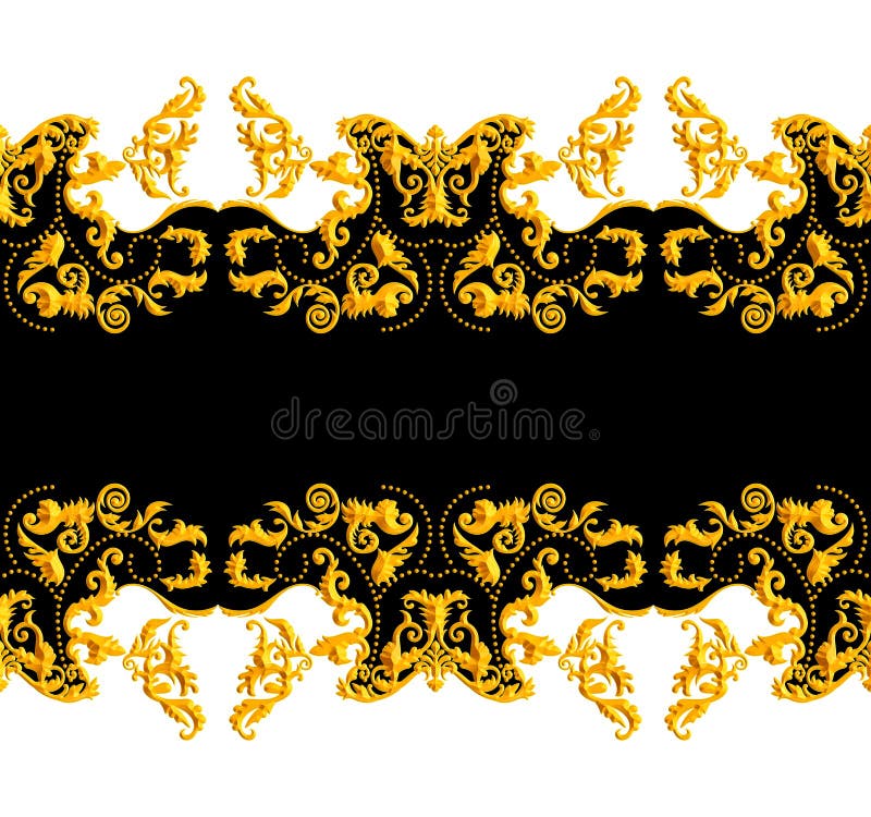 Versace Style Pattern Ready for Textile. Scarf Design for Silk Print.  Golden Baroque with Chains on Dark Blue Background Stock Illustration -  Illustration of decorative, fashion: 161582332