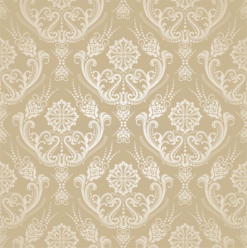 Aqua Gold Floral Wedding Damask Seamless Pattern Stock Illustration Illustration of flourish