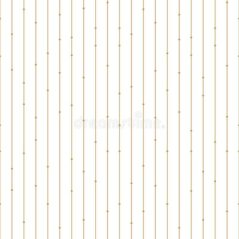 Seamless golden pattern with vertical lines and dots. Stripy vector illustration stock illustration
