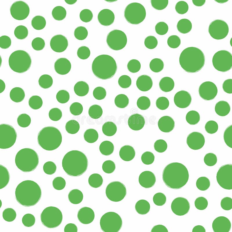 Seamless Green Polka Dot Background Pattern. Vector Royalty Free