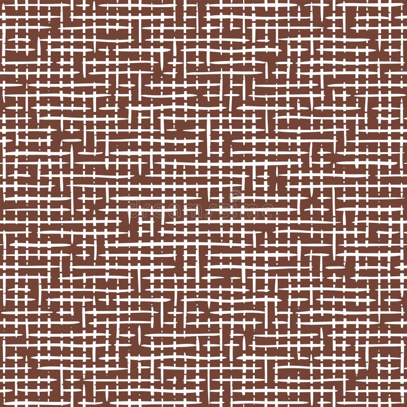 Vector abstract seamless pattern of white line on brown background. Vector hand-drawn brown colored linen texture, seamless pattern. Vector abstract seamless pattern vectors
