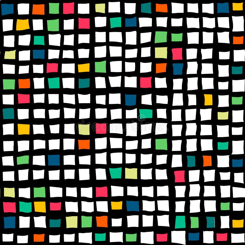 Seamless Hand Drawn Abstract Cube Pattern Minimalism Stock Vector ...