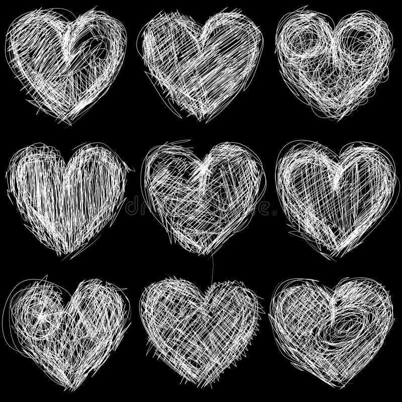 Seamless hearts chalkboard, love background and te