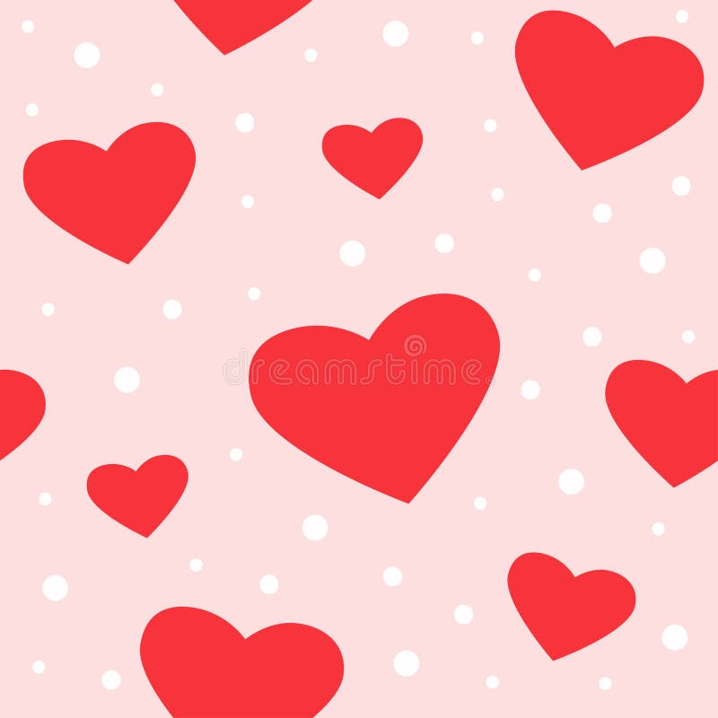 Seamless Hearts and Dots Pattern Stock Vector Illustration of heart