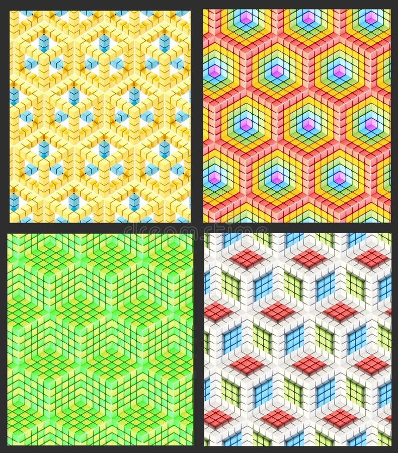 Seamless hexagon cube background texture royalty free illustration