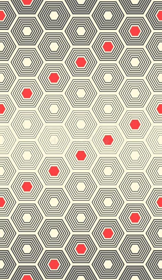 Seamless Hexagon Design. Rhythmic Ornament Background royalty free illustration