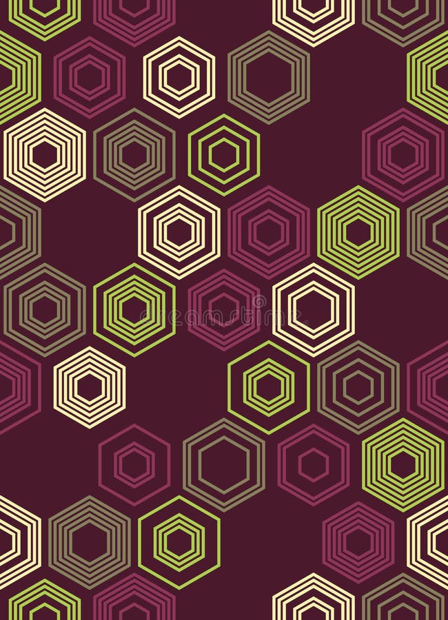Seamless Hexagon Monochrome Pattern. Abstract Geometric Background royalty free illustration