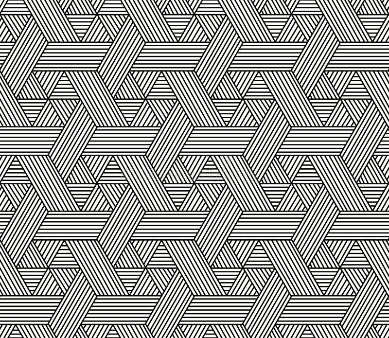 Seamless Hexagon pattern in rattan style, vector vector illustration