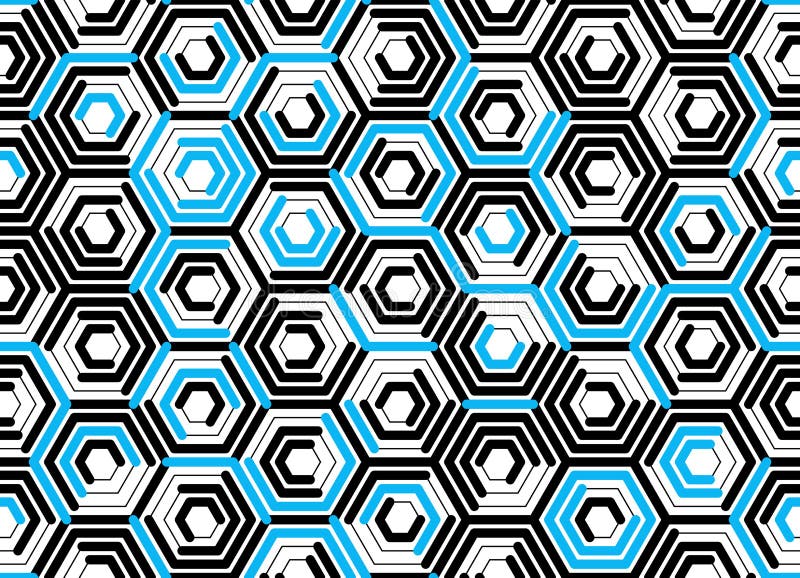 Seamless Hexagon Pattern. Vector Chaotic Background stock illustration