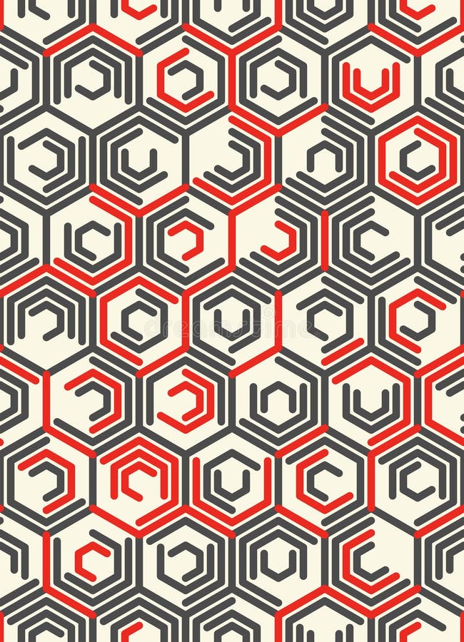 Seamless Hexagon Pattern. Vector Trendy Chaotic Background vector illustration