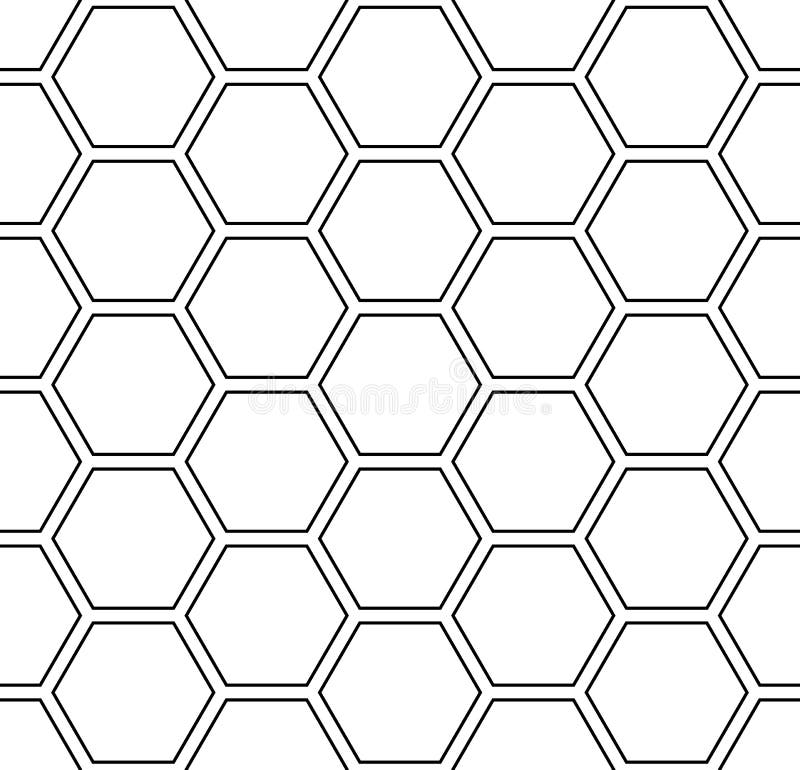 Seamless hexagons pattern. White geometric background.