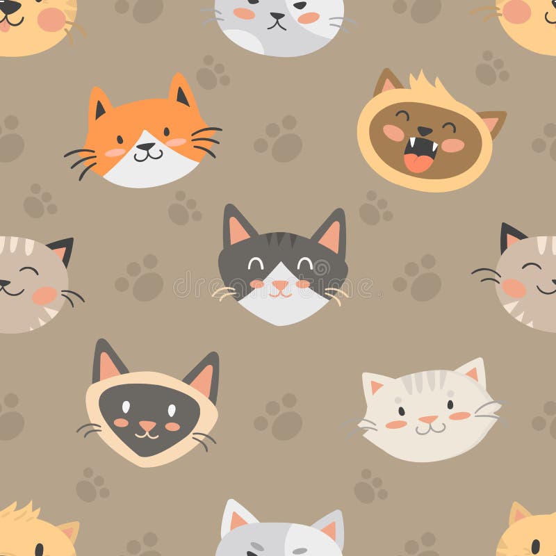 Seamless hipster cats pattern background royalty free illustration Seamless hipster cats pattern background royalty free illustration