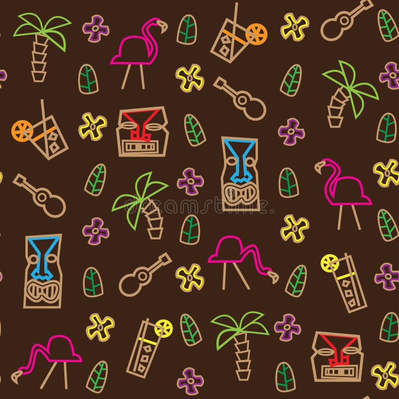 Seamless tiki Hawaii pattern stock illustration Seamless tiki Hawaii pattern stock illustration