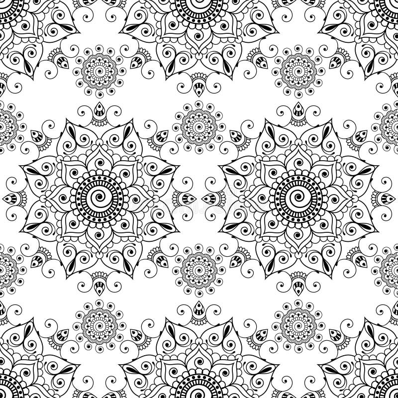 Henna Lace Paisley Flower Vector Stock Vector - Illustration of floral ...