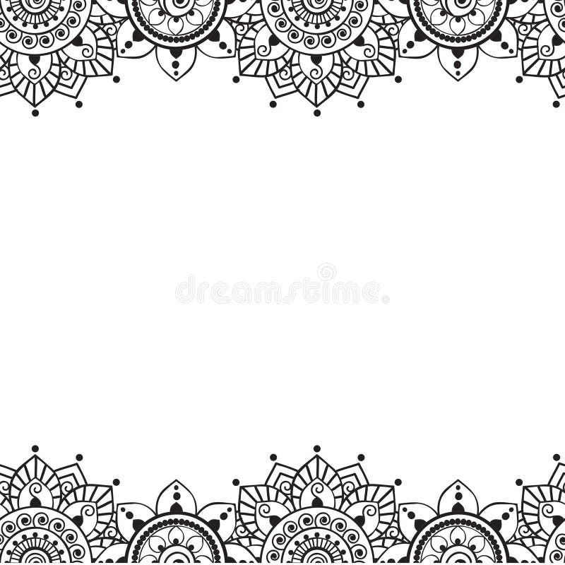 Seamless Indian Borders Vector Abstract Floral Pattern 2