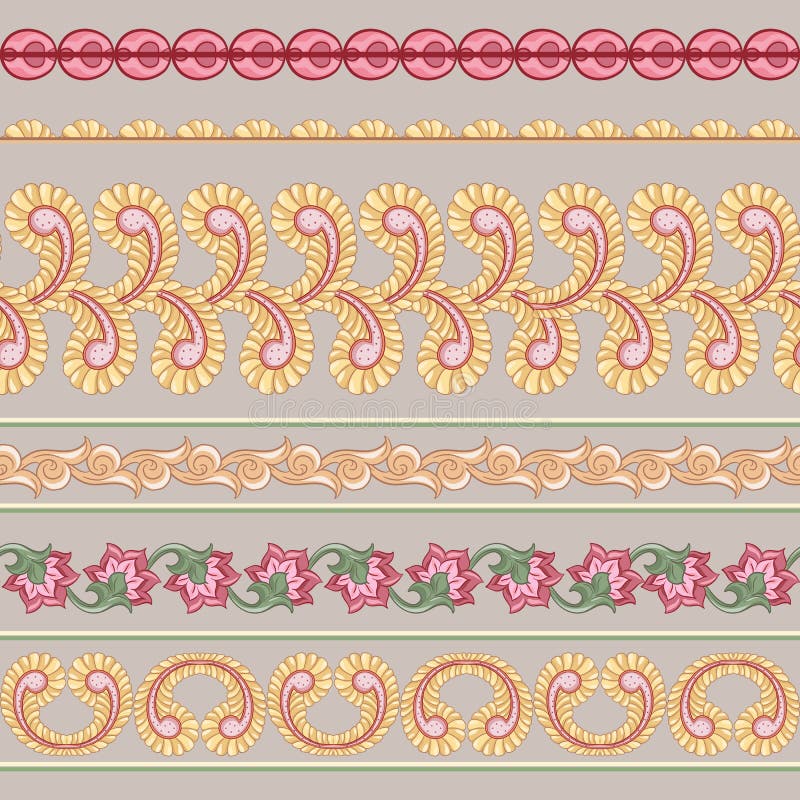 Seamless Indian floral ethnic pattern royalty free illustration