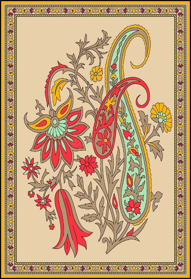 MUGHAL FLOWER DESIGN BACKGROUND for PRINT Stock Illustration ...