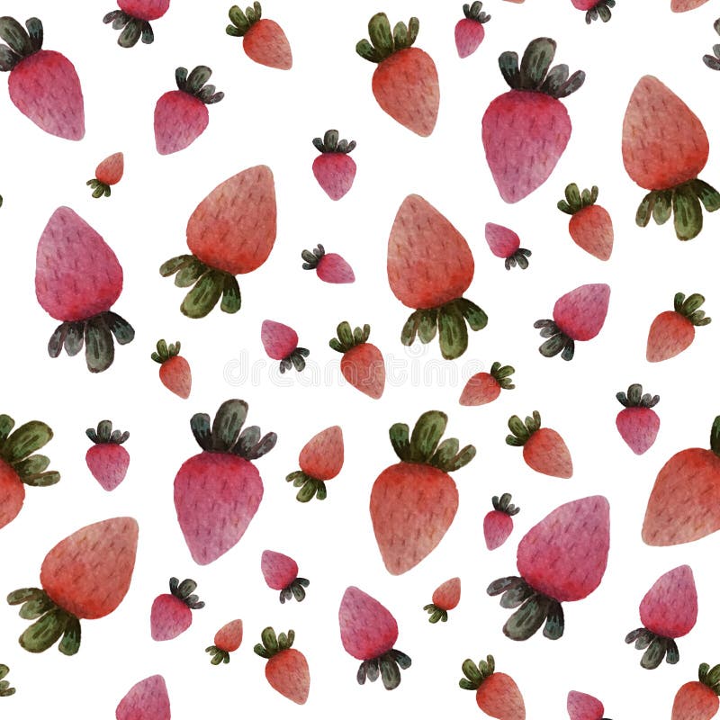 Seamless Isolated Watercolor Fruits Pattern on White Background Stock ...
