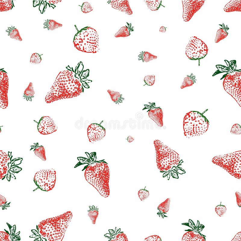 Seamless jordgubbevektor för bakgrund stock illustrationer