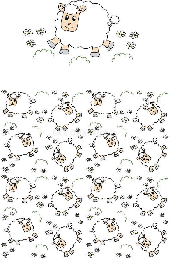 Seamless lamb pattern background backdrop. Sweet lamb cartoon vectors
