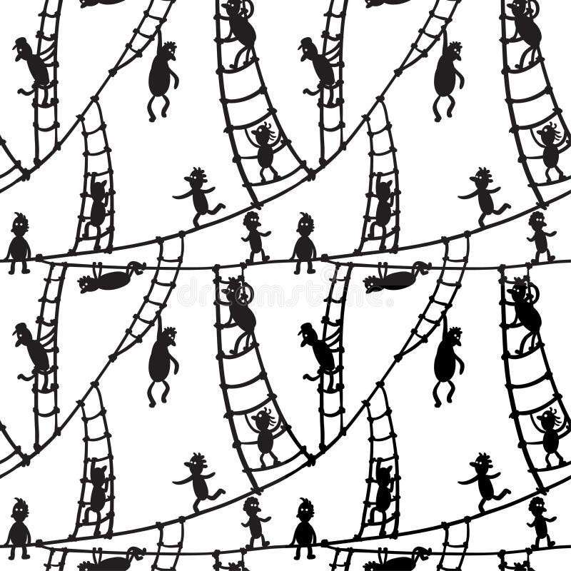 Seamless with little men vector illustration