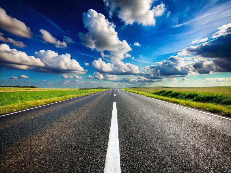 Seamless Looping Animation Endless Asphalt Highway with Dynamic Road Markings A Visually Stunning Repeating Roadway stock illustration