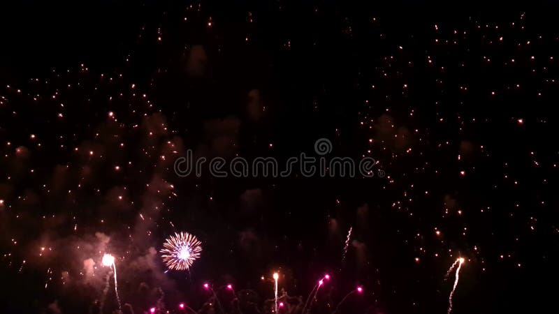 Seamless looping real Fireworks display celebration stock video