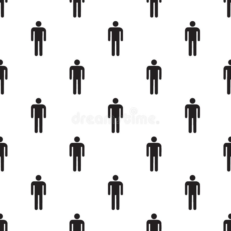 Seamless Man Sign Pattern on White Stock Illustration - Illustration of ...