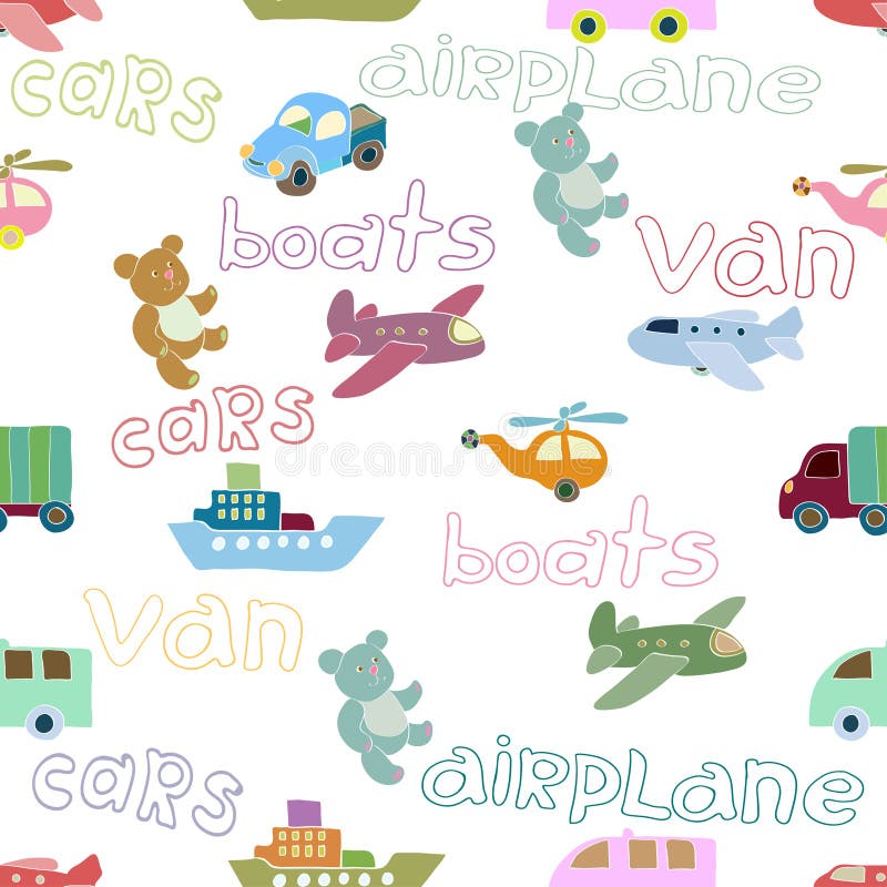 Seamless modell med toys royaltyfri illustrationer Seamless modell med toys royaltyfri illustrationer