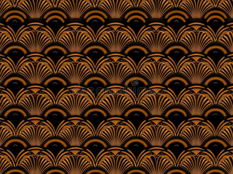 A seamless modern background features a geometric flower pattern adorned with golden and black elements. royalty free stock photos