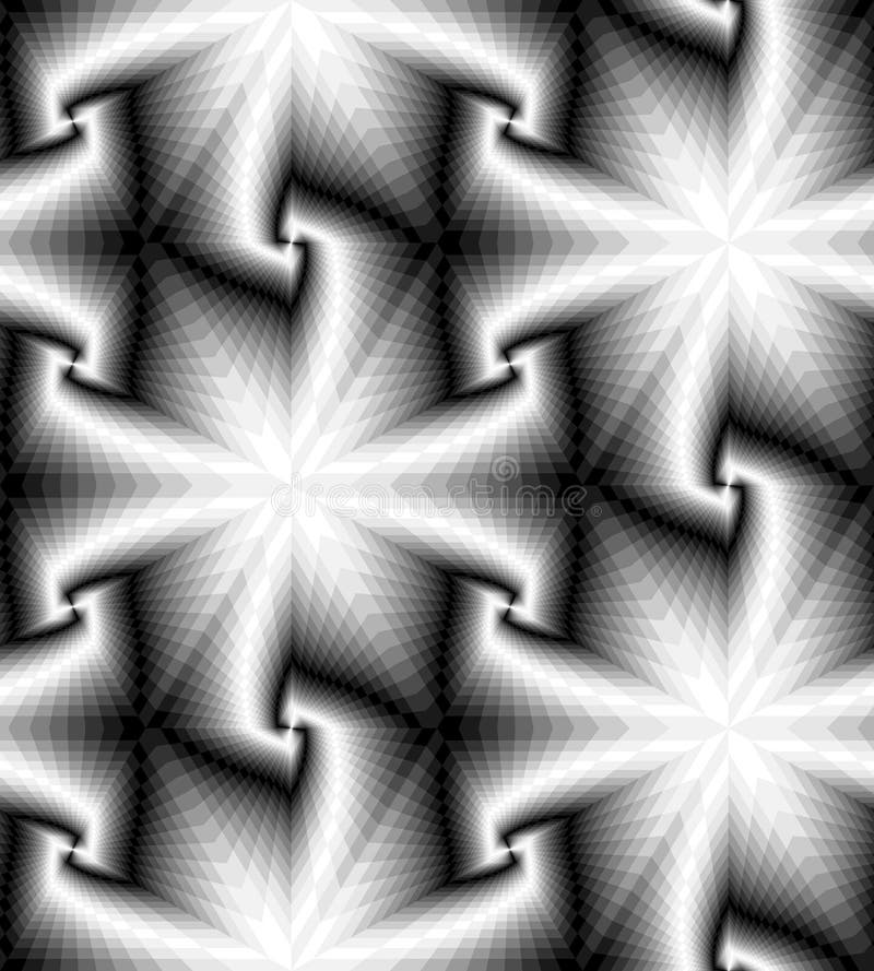 Seamless Monochrome Polygonal Geometrical Pattern Gently Shimmering from Light to Dark Tones create the illusion of depth vector illustration