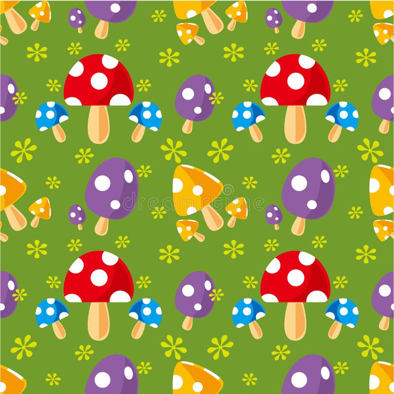 Seamless mushroom pattern