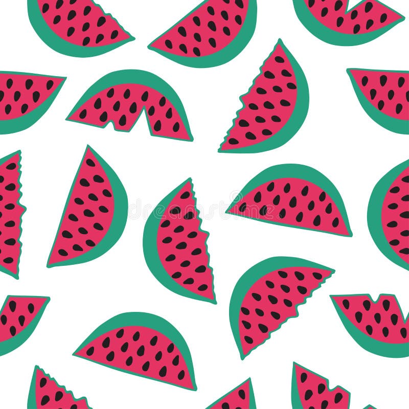 Seamless mönstra med vattenmelonen vektor illustrationer Seamless mönstra med vattenmelonen vektor illustrationer