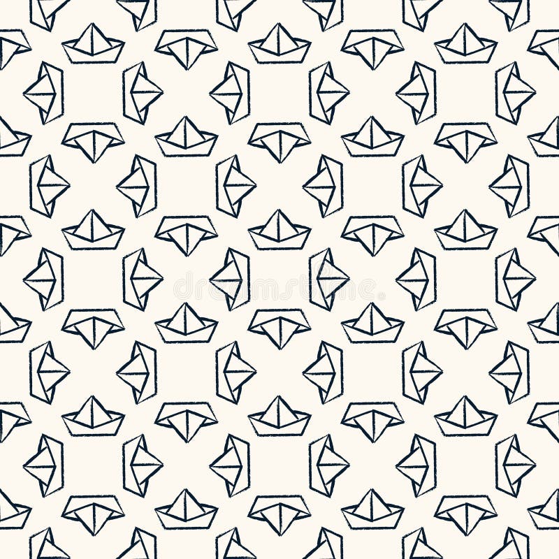 Seamless nautical pattern with paper boats. Can be used for wallpaper, pattern fills, surface textures