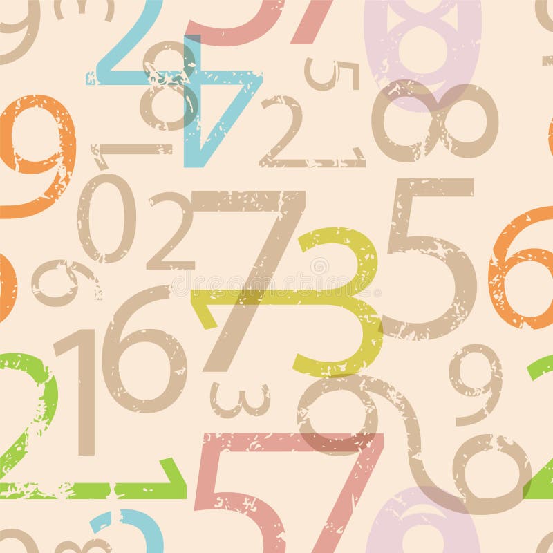 Seamless numbers pattern, vector illustration royalty free illustration