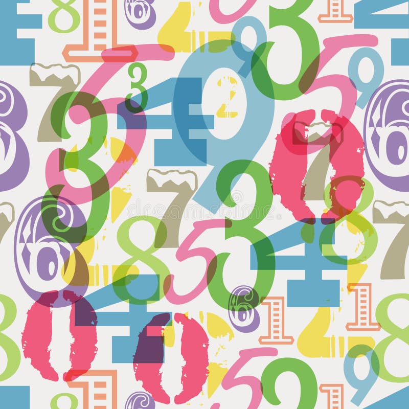 Seamless numbers pattern vector illustration