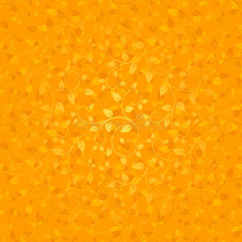 Seamless orange pattern with autumn leaves. stock illustration