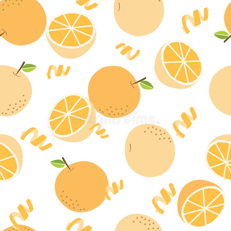 Seamless orange pattern on white background stock illustration