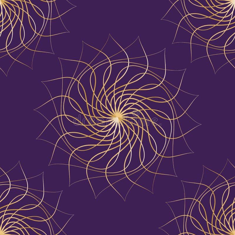 Seamless oriental pattern Gold smooth lines on a dark background Geometric ornament of gold abstract mandala Abstract background royalty free illustration Seamless oriental pattern Gold smooth lines on a dark background Geometric ornament of gold abstract mandala Abstract background royalty free illustration