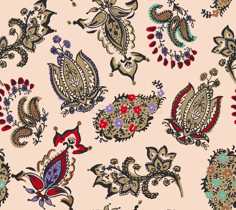 Seamless Paisley Abstract Pattern. Decorative Ethnic Design Ready for ...