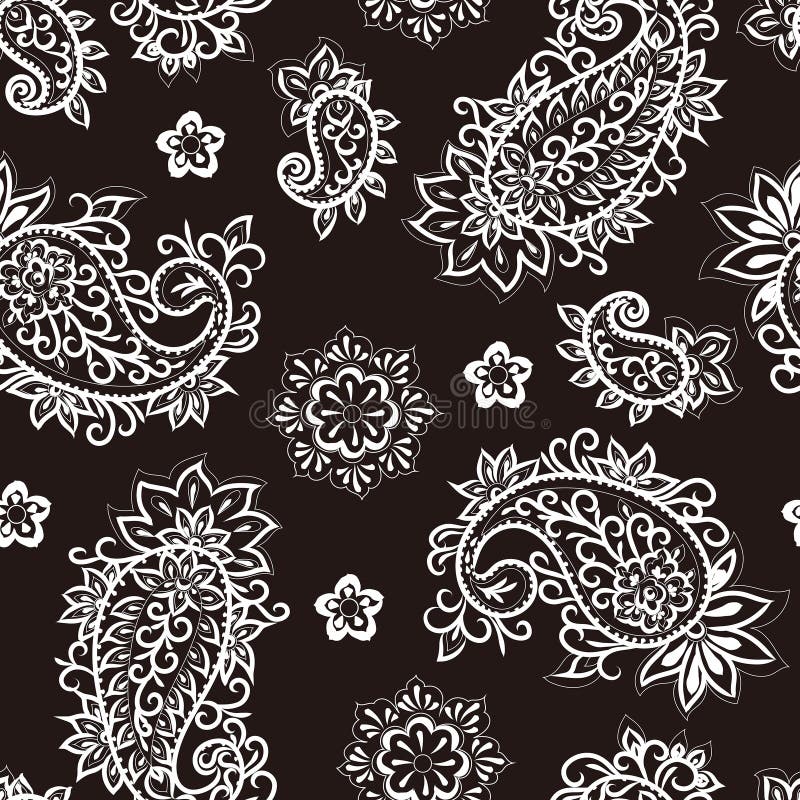 Elegant hand drawn indian paisley design elements. vector illustration