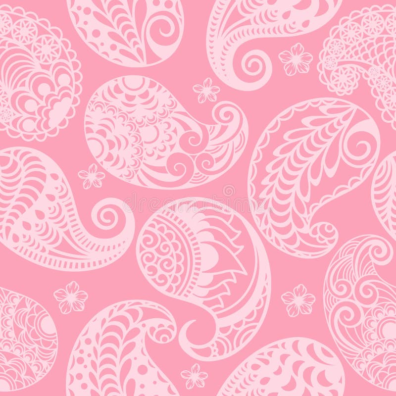 Ladies/Women Pink Paisley pattern on a black background 