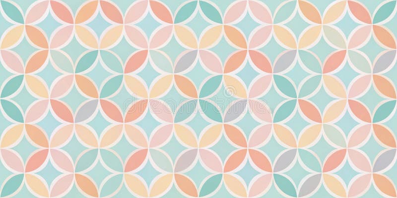 Seamless pastel circle pattern a repetitive design of interlocking circular shapes in soft, soothing hues for various royalty free illustration