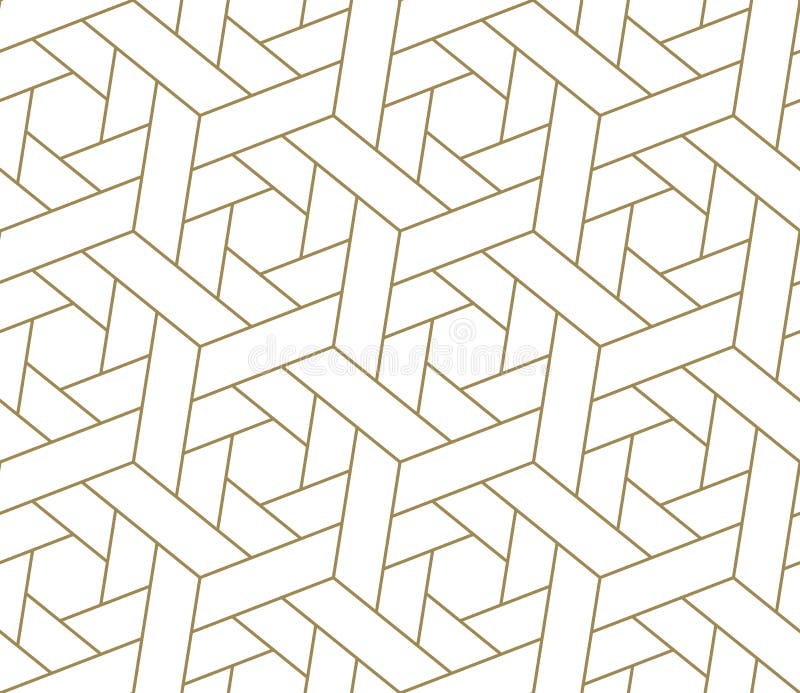 Seamless pattern with abstract geometric line texture, gold on white background. Light modern simple wallpaper, bright royalty free illustration