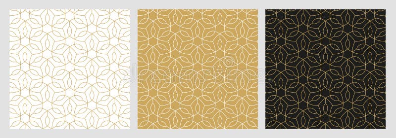 Seamless pattern abstract star christmas background with elegant golden vector lines