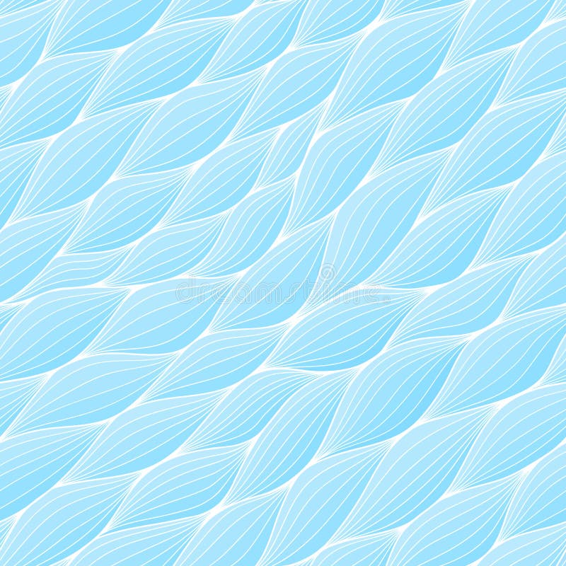 Seamless pattern with abstract waves. Wavy blue azure background. Vector wave texture.